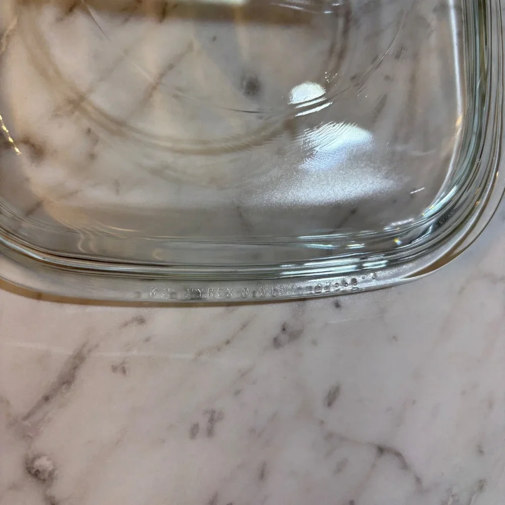 Vintage Pyrex 548-C ClearGlass Replacement Lid for 1.25 Qt Square Casserole Dish